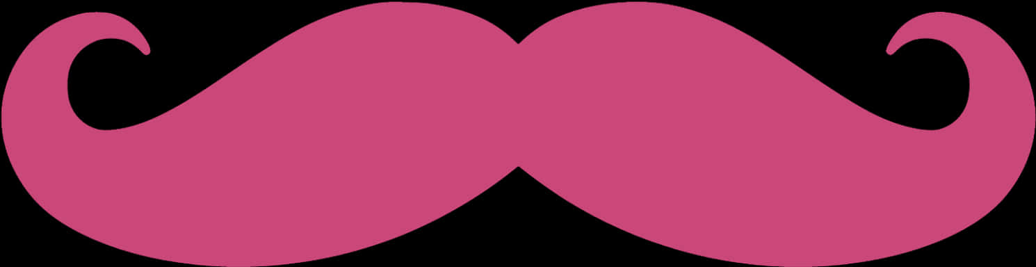 Pink Handlebar Mustache Graphic PNG