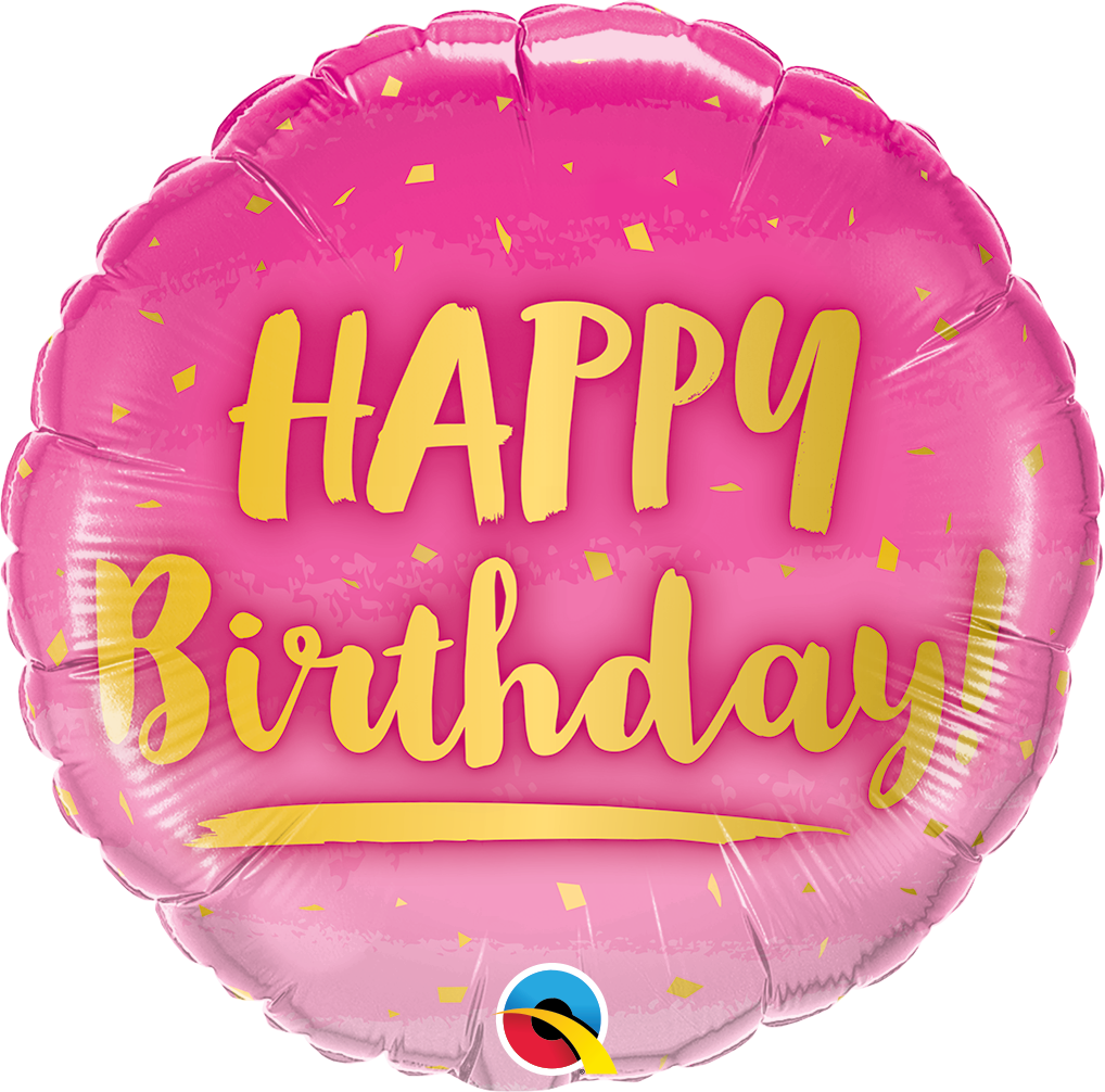Pink Happy Birthday Balloon PNG