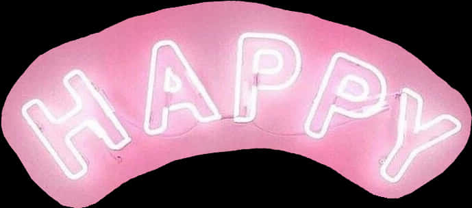 Pink Happy Sleep Mask Neon Sign PNG