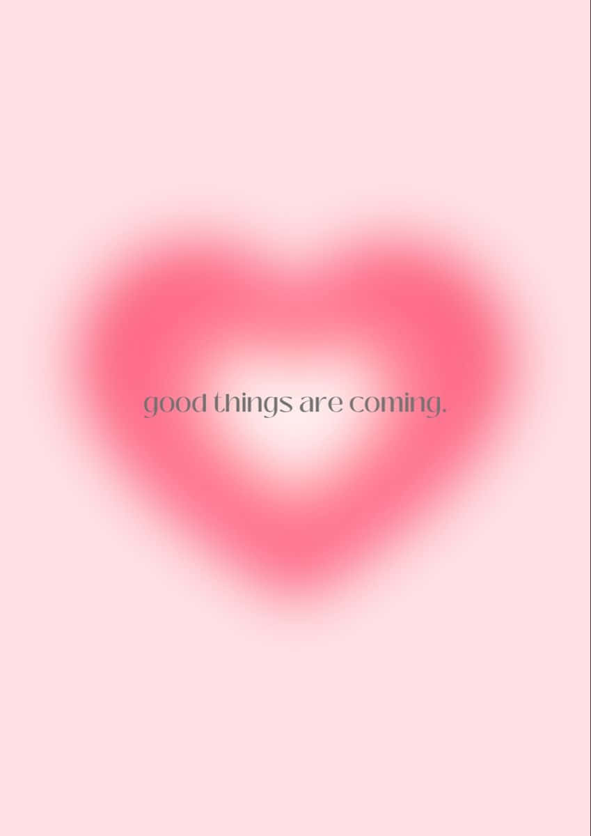 Pink Heart Aura Inspirational Quote Wallpaper