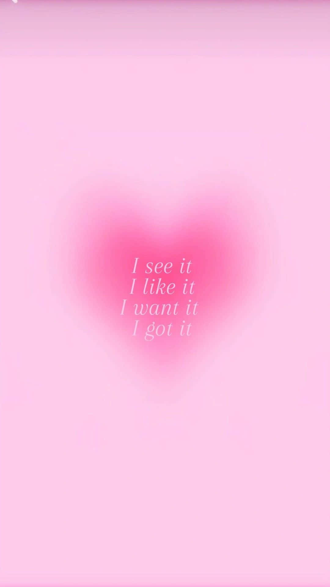 Pink Heart Aura Inspirational Quote Wallpaper
