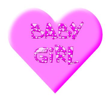 Pink Heart Baby Girl PNG