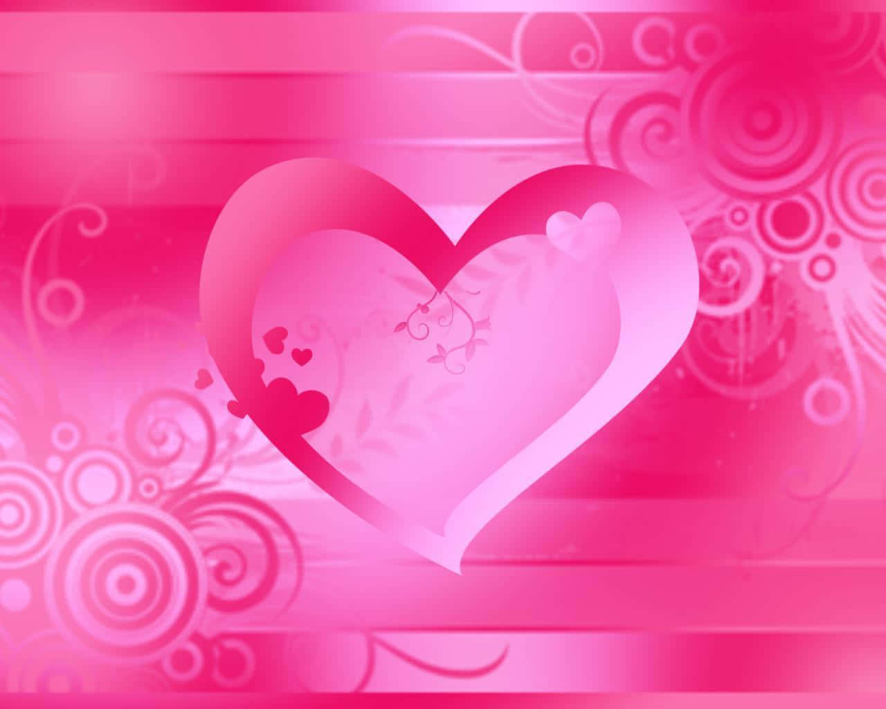 Ladkærligheden Skinne Igennem Et Lyst Pink Hjerte.