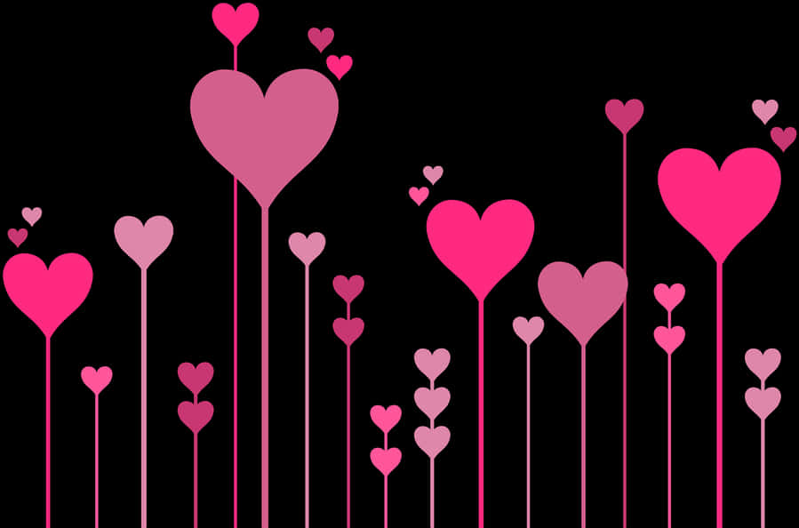 Pink Heart Balloons Graphic PNG