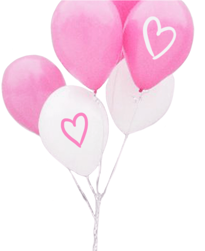 Pink Heart Balloons Kawaii PNG