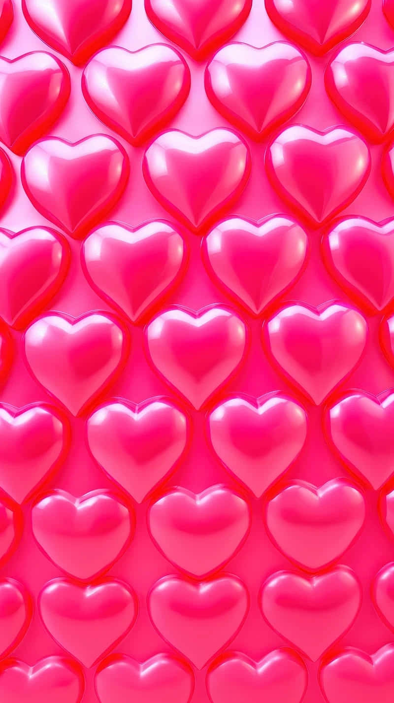 Pink Heart Balloons Pattern Wallpaper