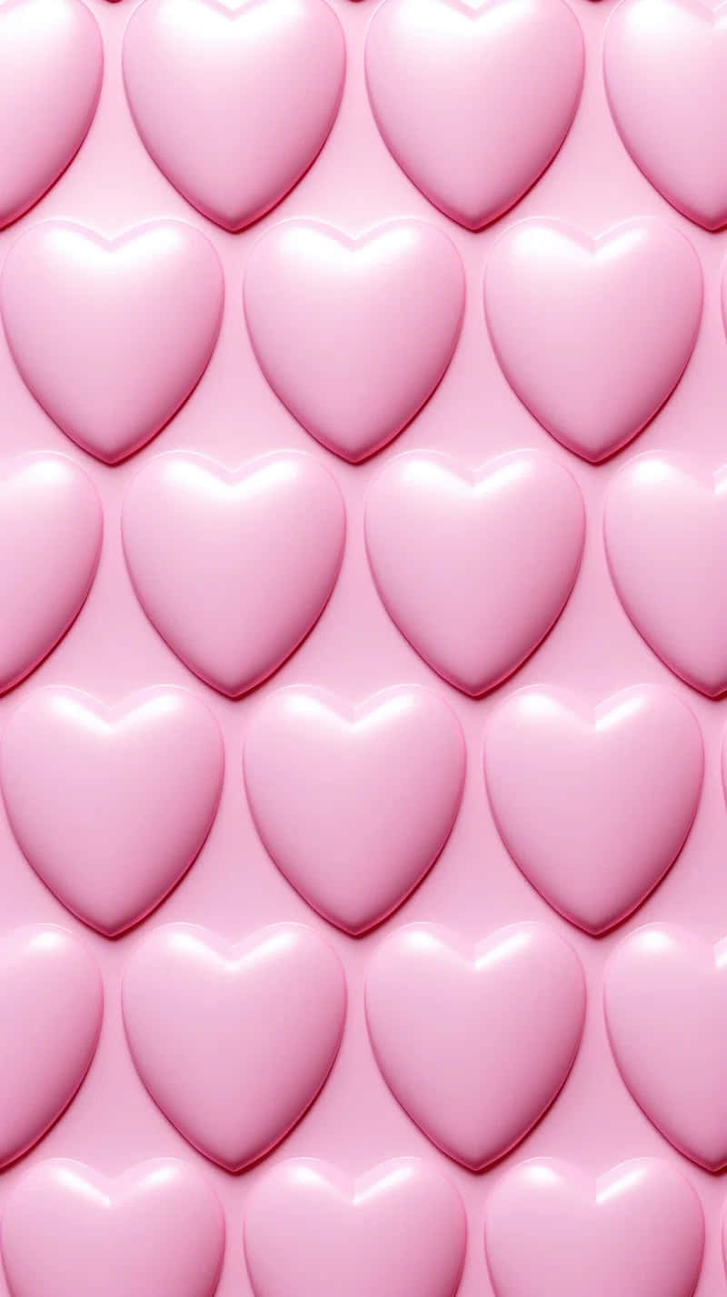 Pink Heart Balloons Pattern Wallpaper