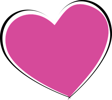 Pink Heart Black Background PNG