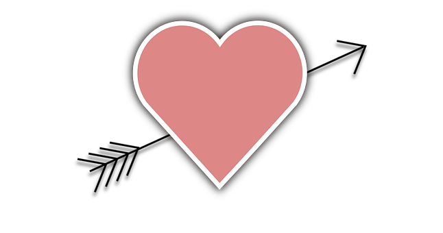 Pink Heart Black Background PNG