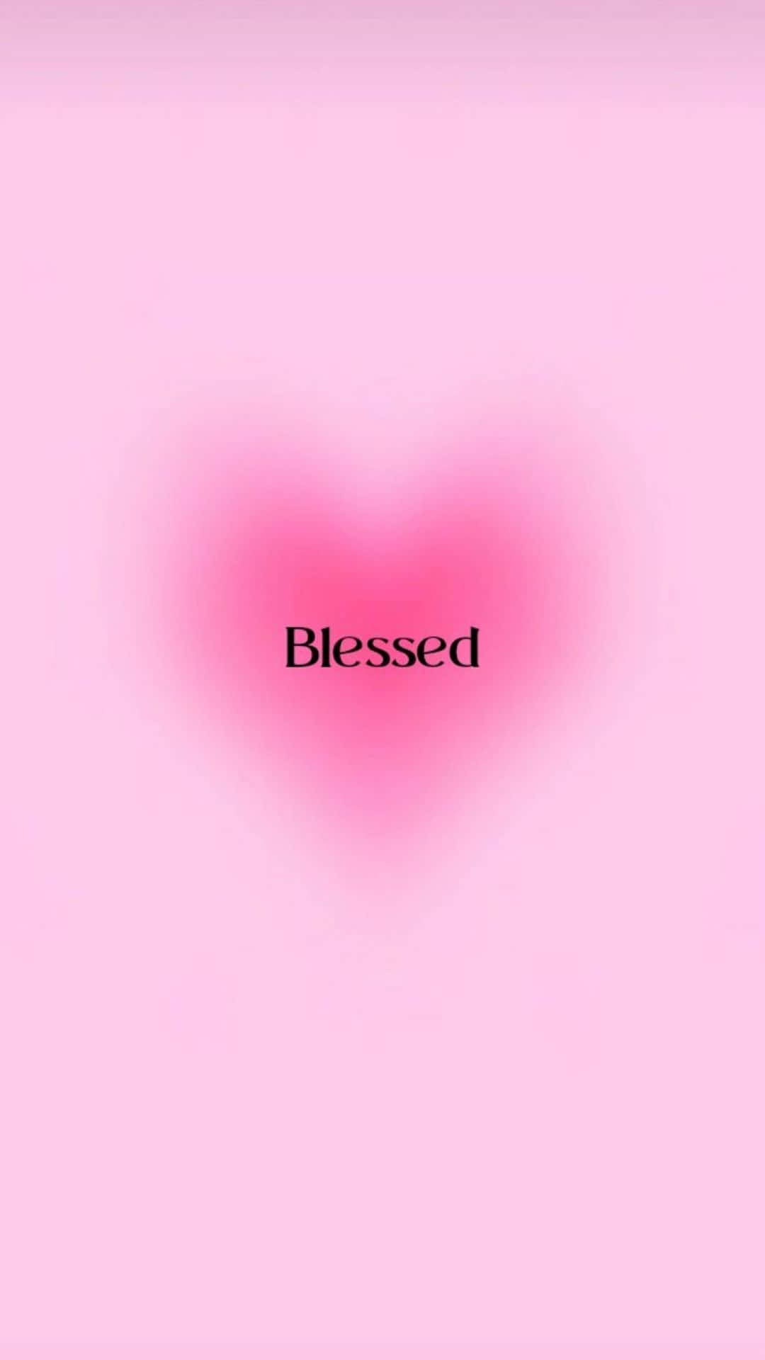 Pink Heart Blessed Background Wallpaper