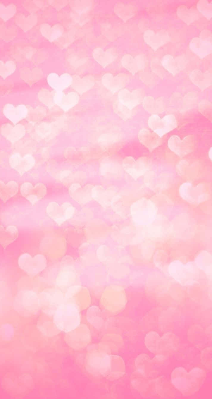 Pink Heart Bokeh Background Wallpaper