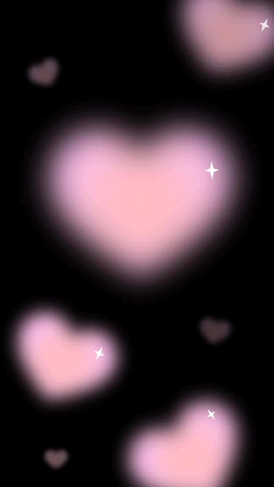 Pink Heart Bokeh Stars Aesthetic.jpg Wallpaper