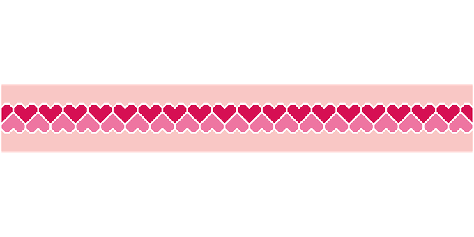 Pink Heart Border Banner PNG