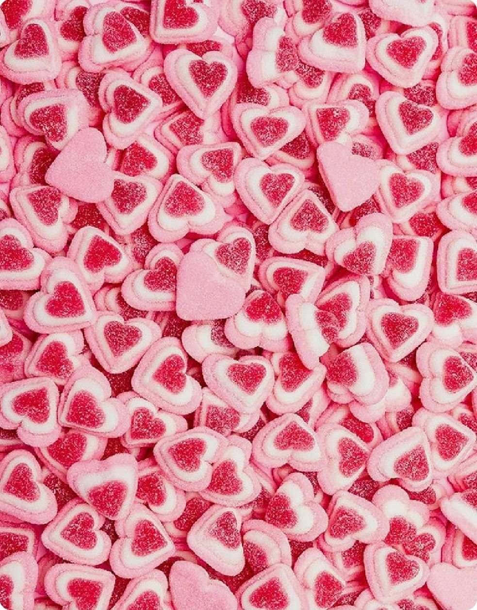 Pink Heart Candies Lovecore Texture Wallpaper