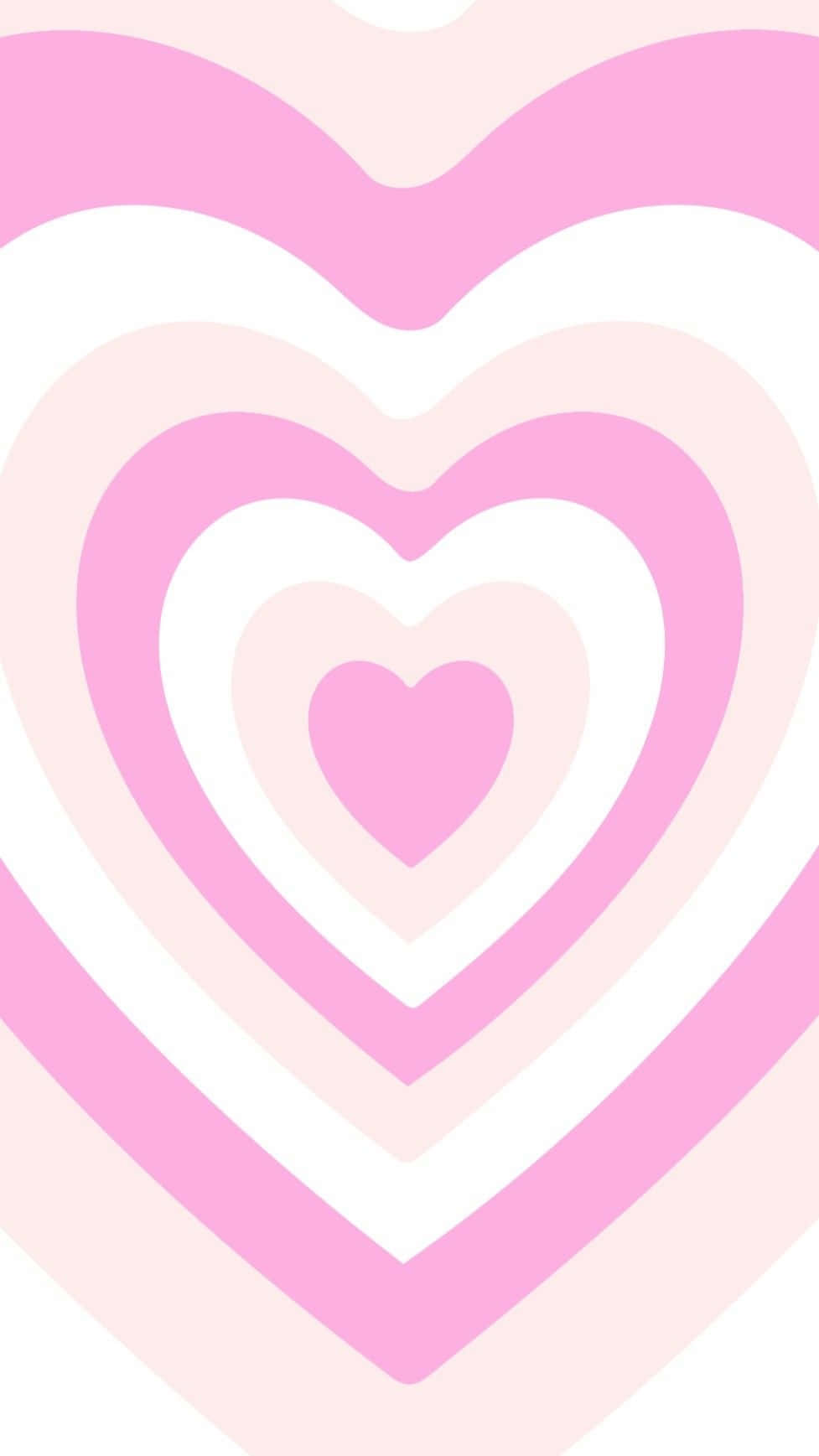 Pink Heart Concentric Layers Aesthetic.jpg Wallpaper