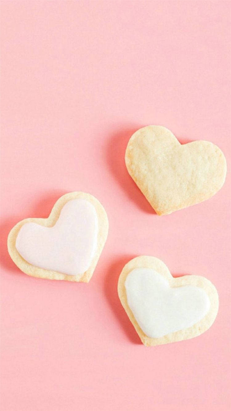 Pink Heart Cookie Iphone Wallpaper