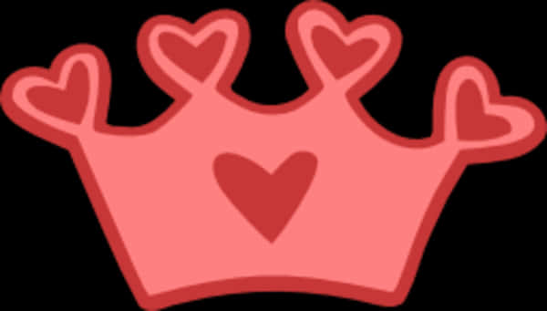 Pink Heart Crown Graphic PNG