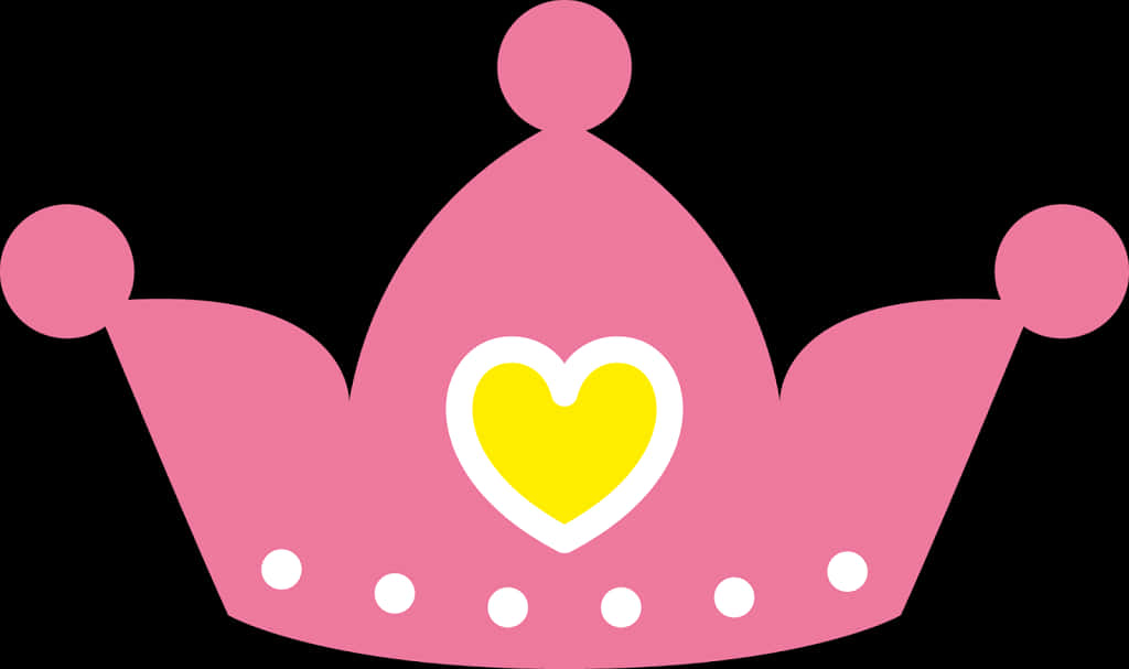 Pink Heart Crown Graphic PNG