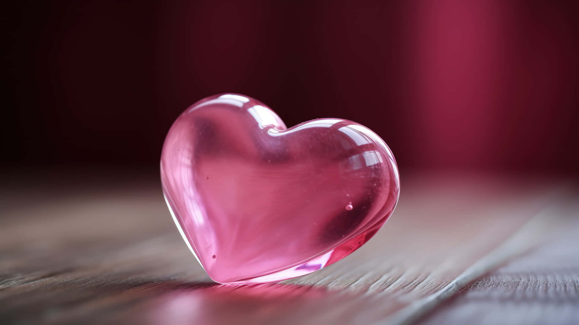 Pink Heart Crystal Desktop Wallpaper