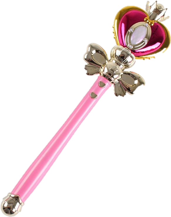 Pink Heart Crystal Magical Wand PNG