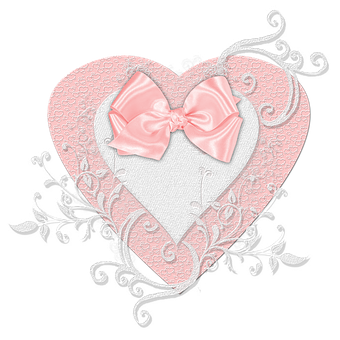 Pink Heart Designwith Bow PNG
