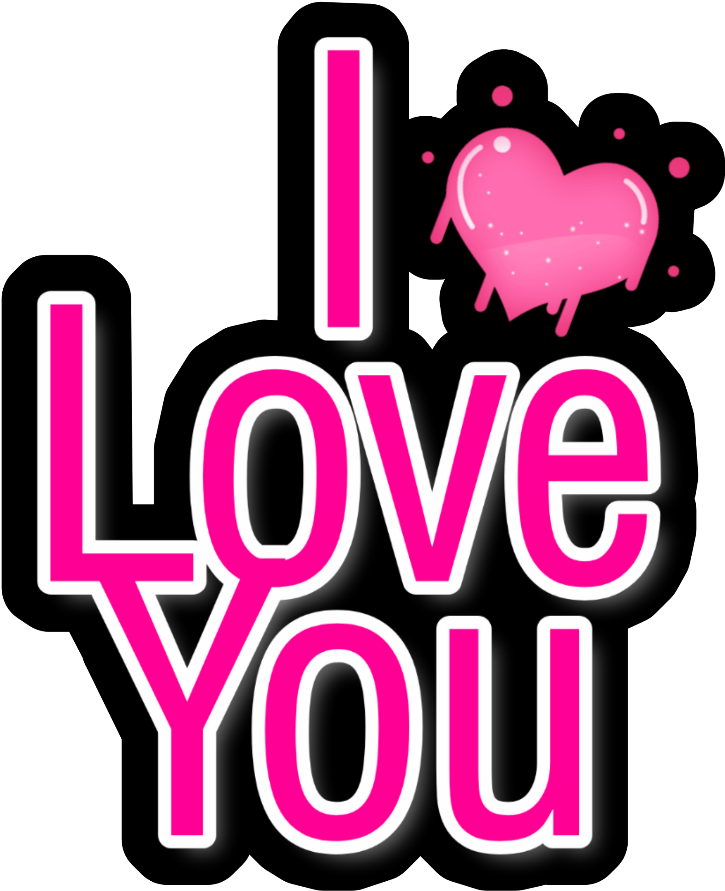 Pink Heart I Love You Graphic PNG