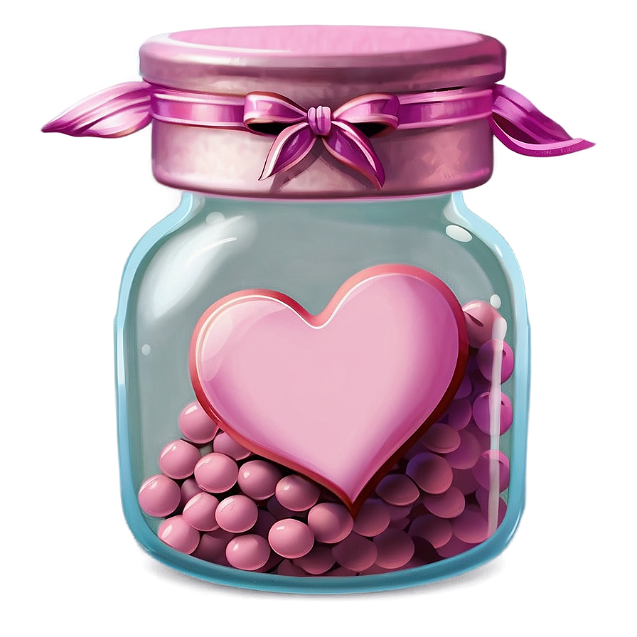 Pink Heart In A Jar Png Wqb41 PNG