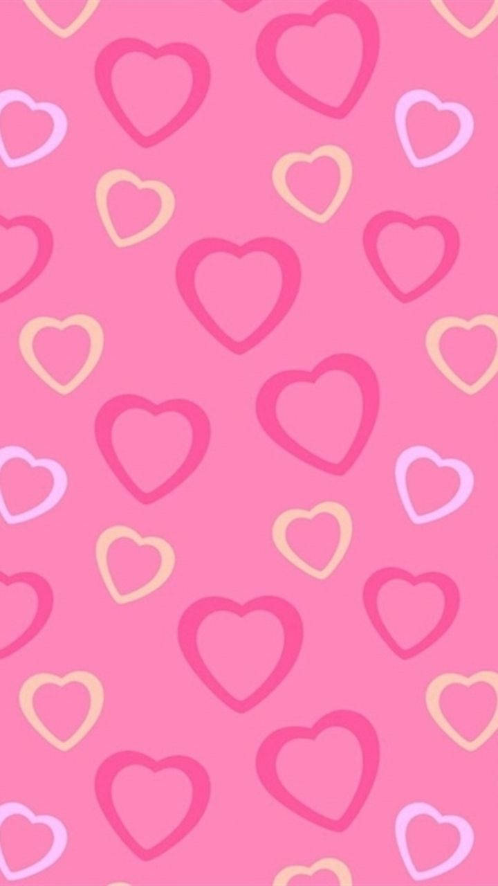 Pink Heart In Cute Girly Phone Wallpaper