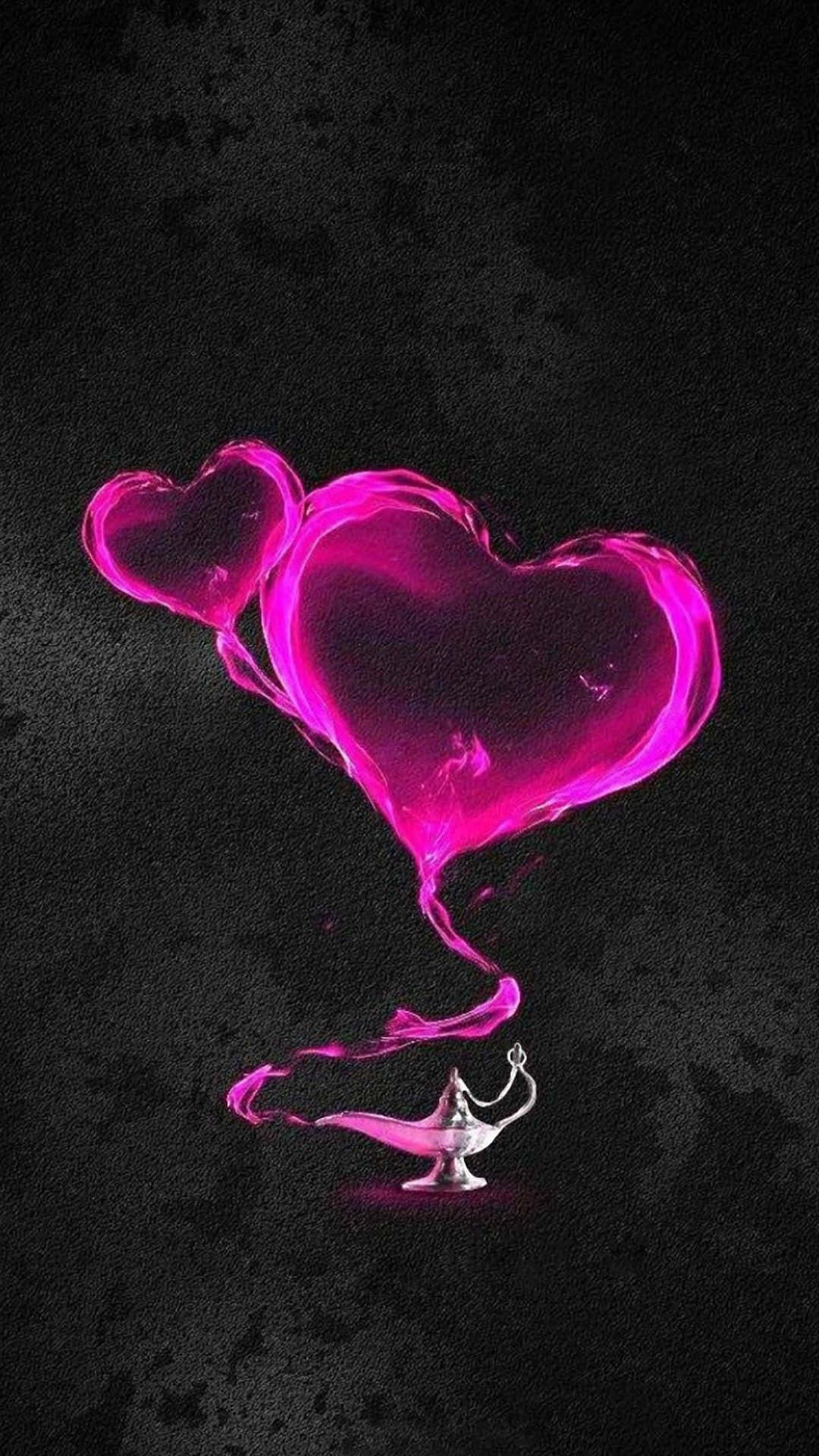 Genie Lamp Pink Hearts Iphone Wallpaper