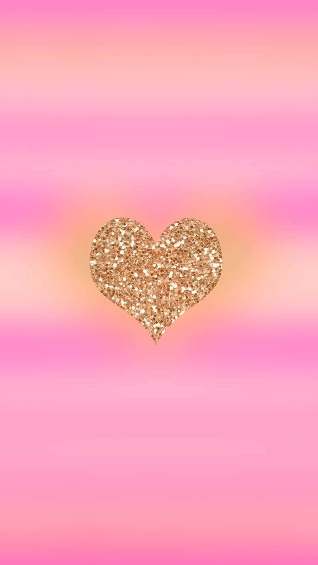 Gold Glitter Pink Heart Iphone Wallpaper