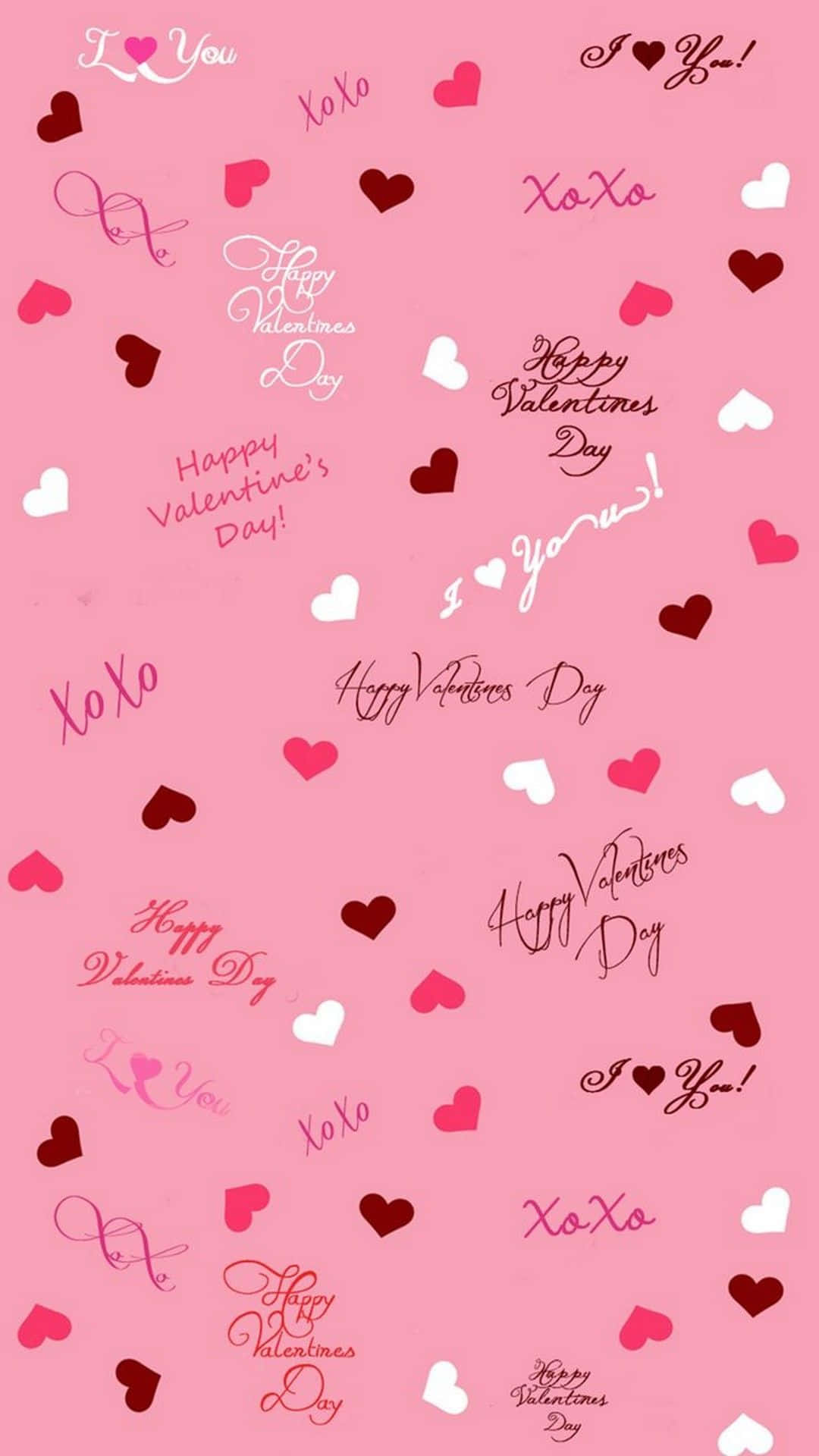 Valentines Day Pink Hearts Iphone Wallpaper