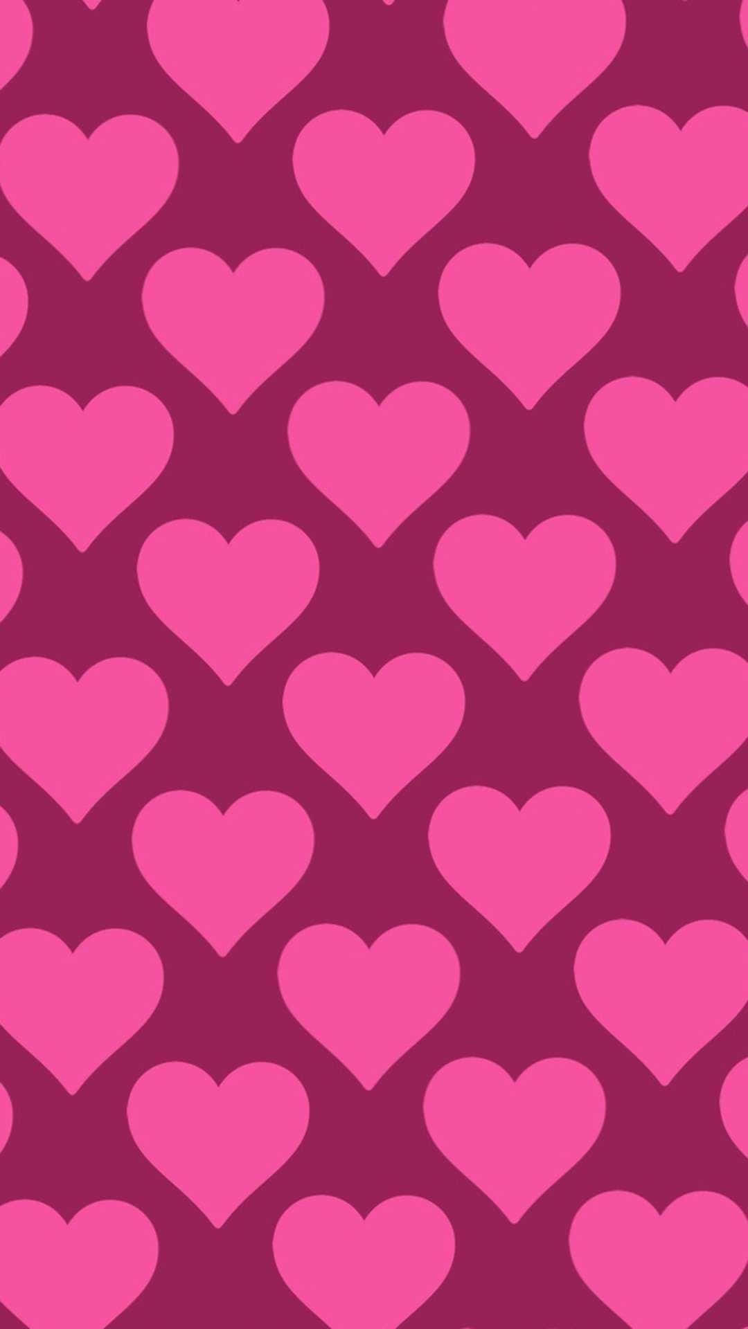Pretty Pattern Pink Hearts Iphone Wallpaper