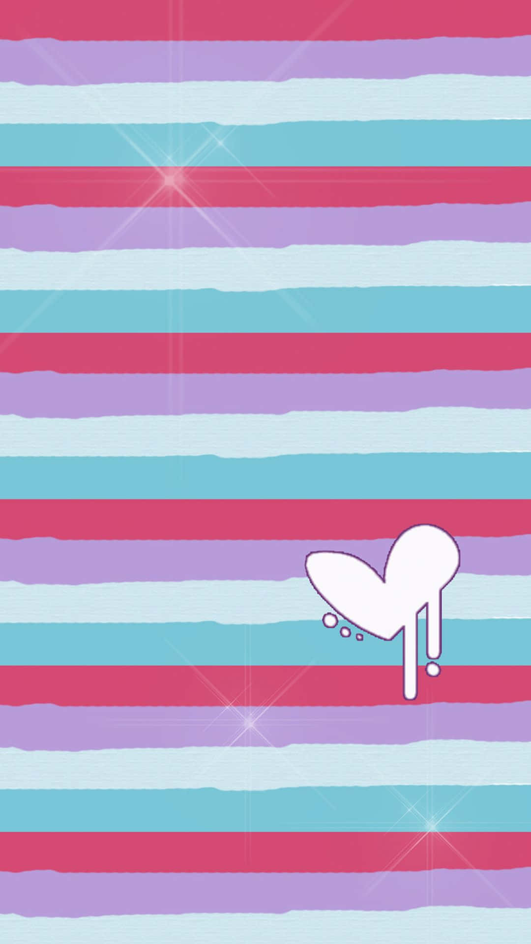 Striped Design Pink Heart Iphone Wallpaper