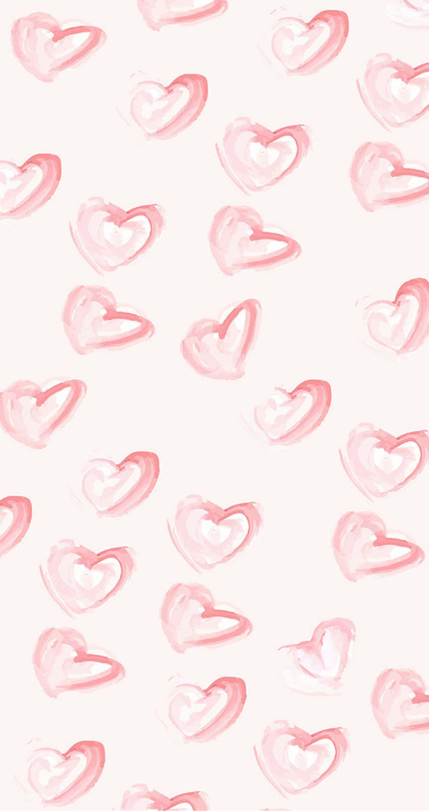 Charming Painted Pink Hearts Iphone Wallpaper