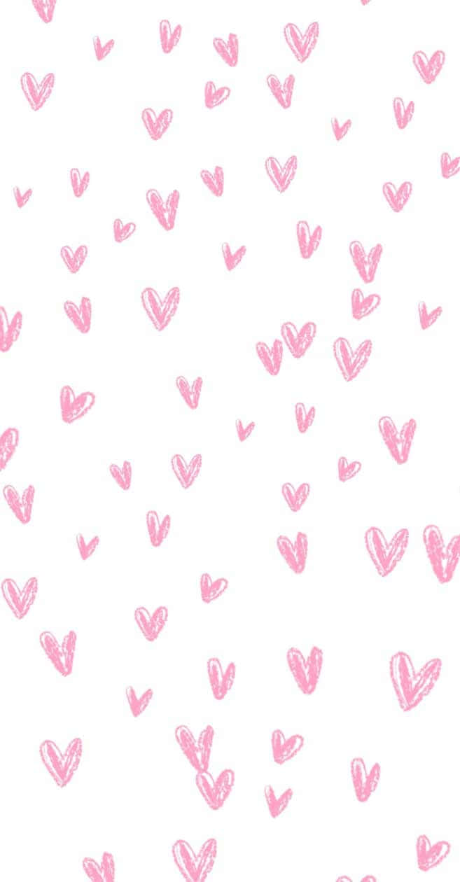 Pattern Design Pink Hearts Iphone Wallpaper