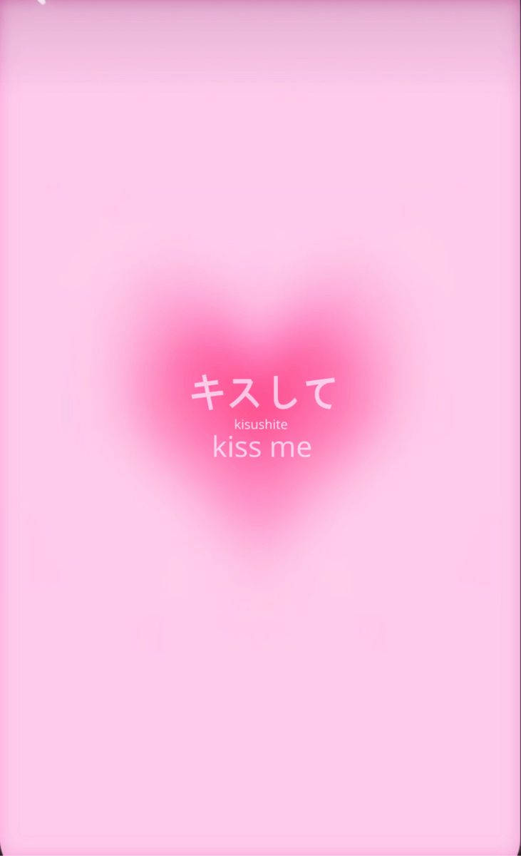 Pink Heart Kiss Mig Wallpaper