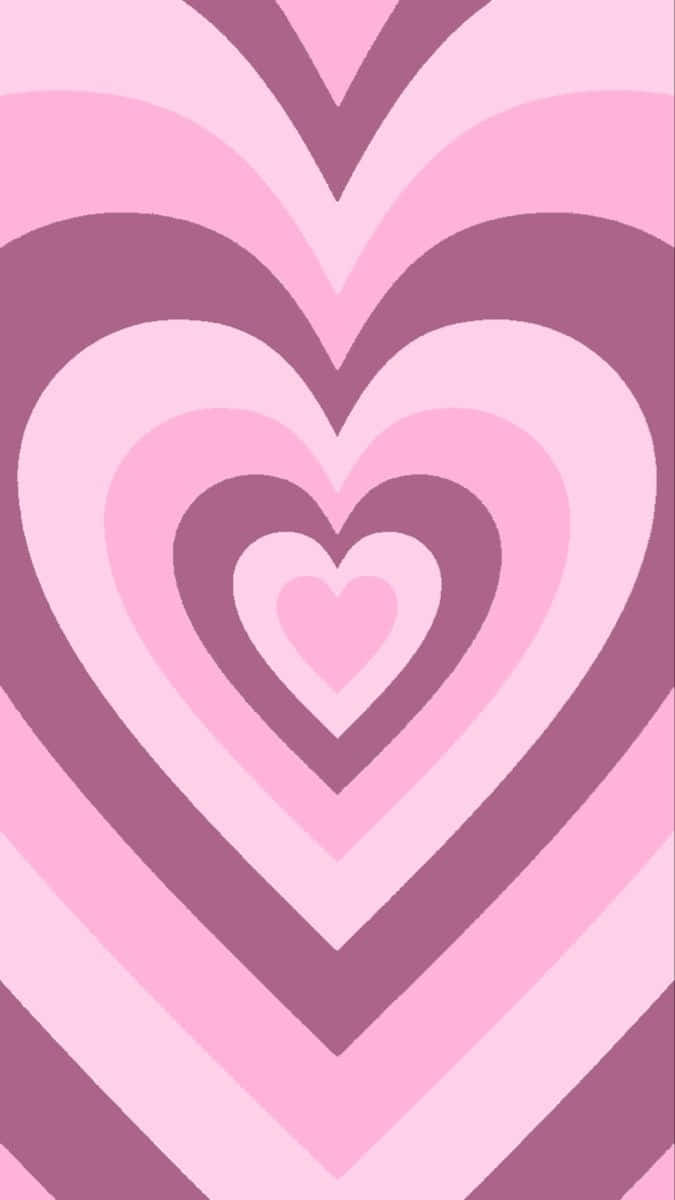 Pink Heart Layers Aesthetic Wallpaper