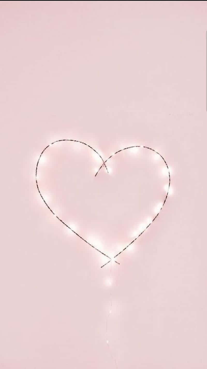 Pink Heart Lights Aesthetic Wallpaper