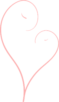 Pink Heart Line Art PNG