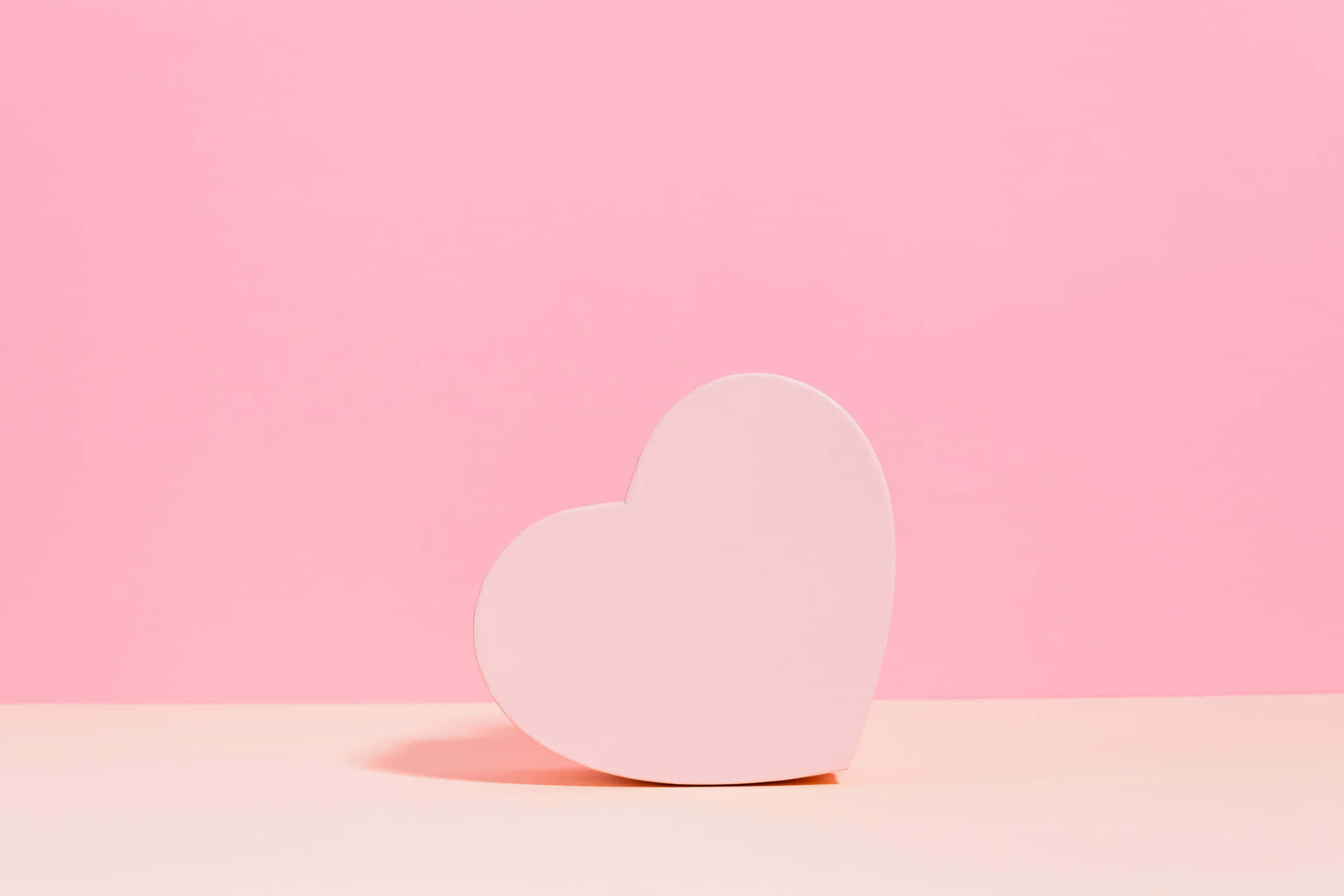 Pink Heart Minimalist Background Wallpaper