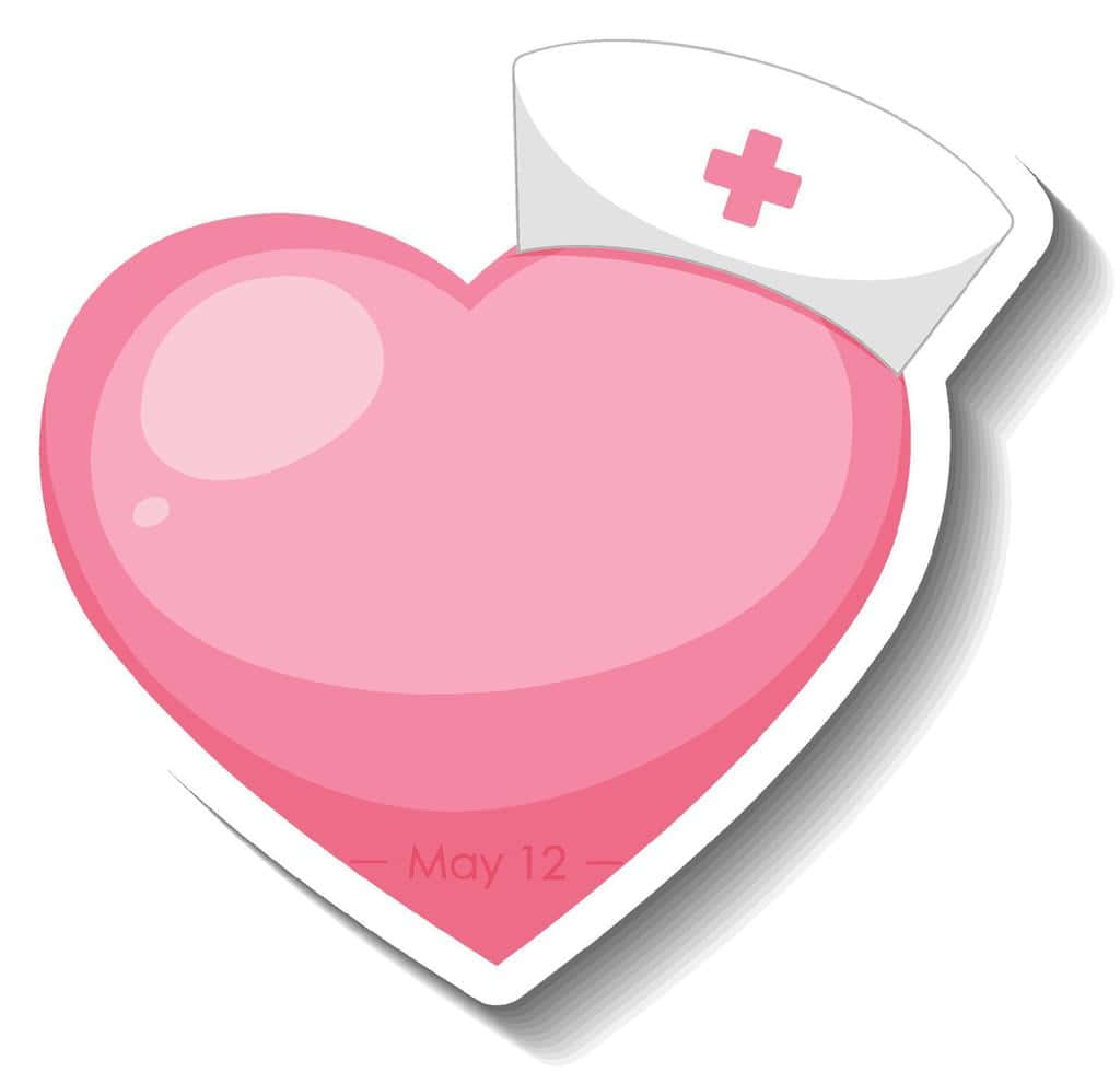 Pink Heart Nurse Cap Icon Wallpaper