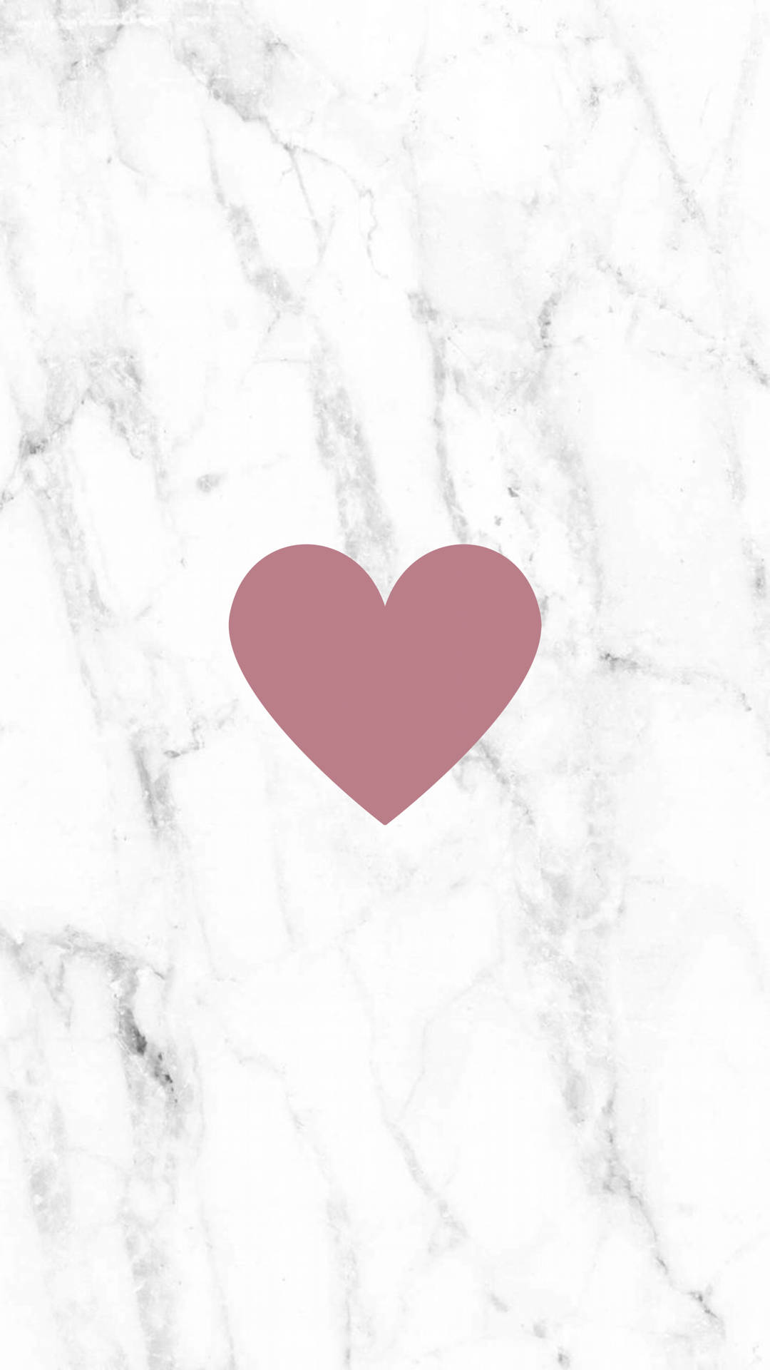 Pink Heart On Black White Marble Iphone Wallpaper