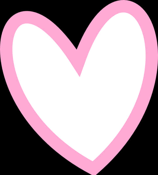 Pink Heart Outline Graphic PNG