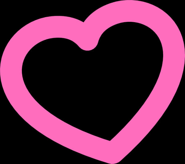 Pink Heart Outline Graphic PNG