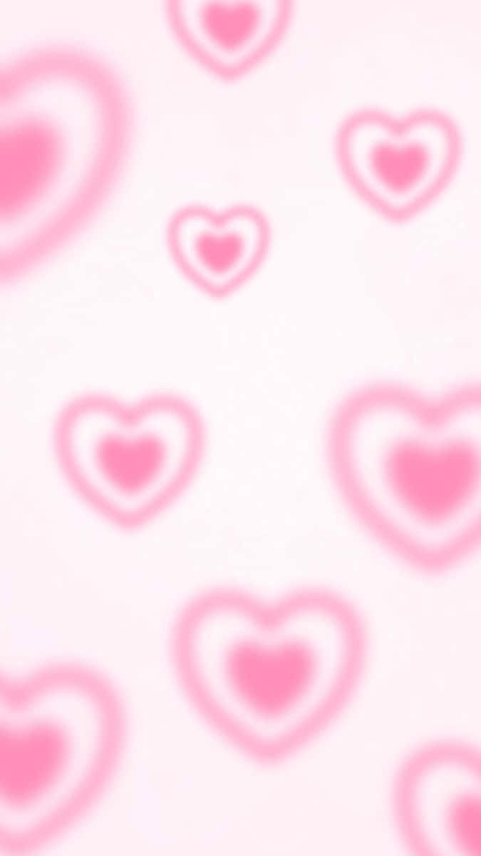 Pink Heart Pattern Aesthetic Background Wallpaper