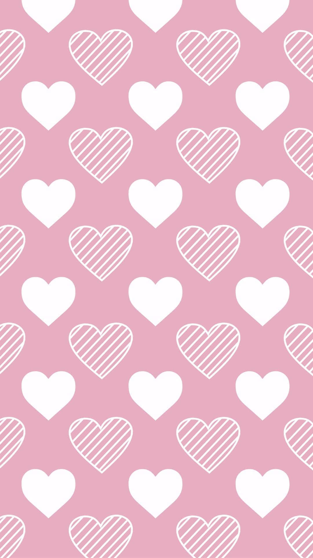Pink Heart Pattern Aesthetic Wallpaper