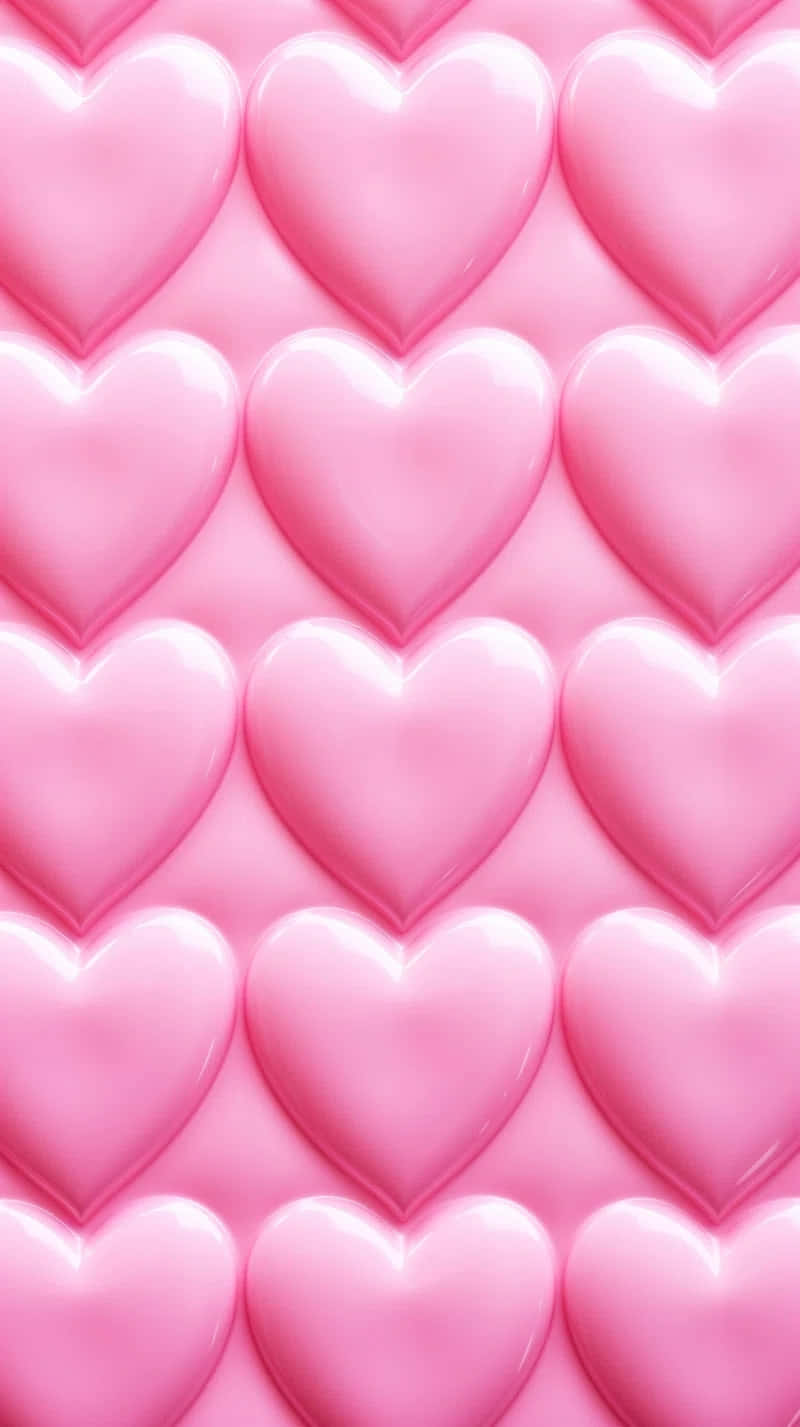 Pink Heart Pattern Background Wallpaper