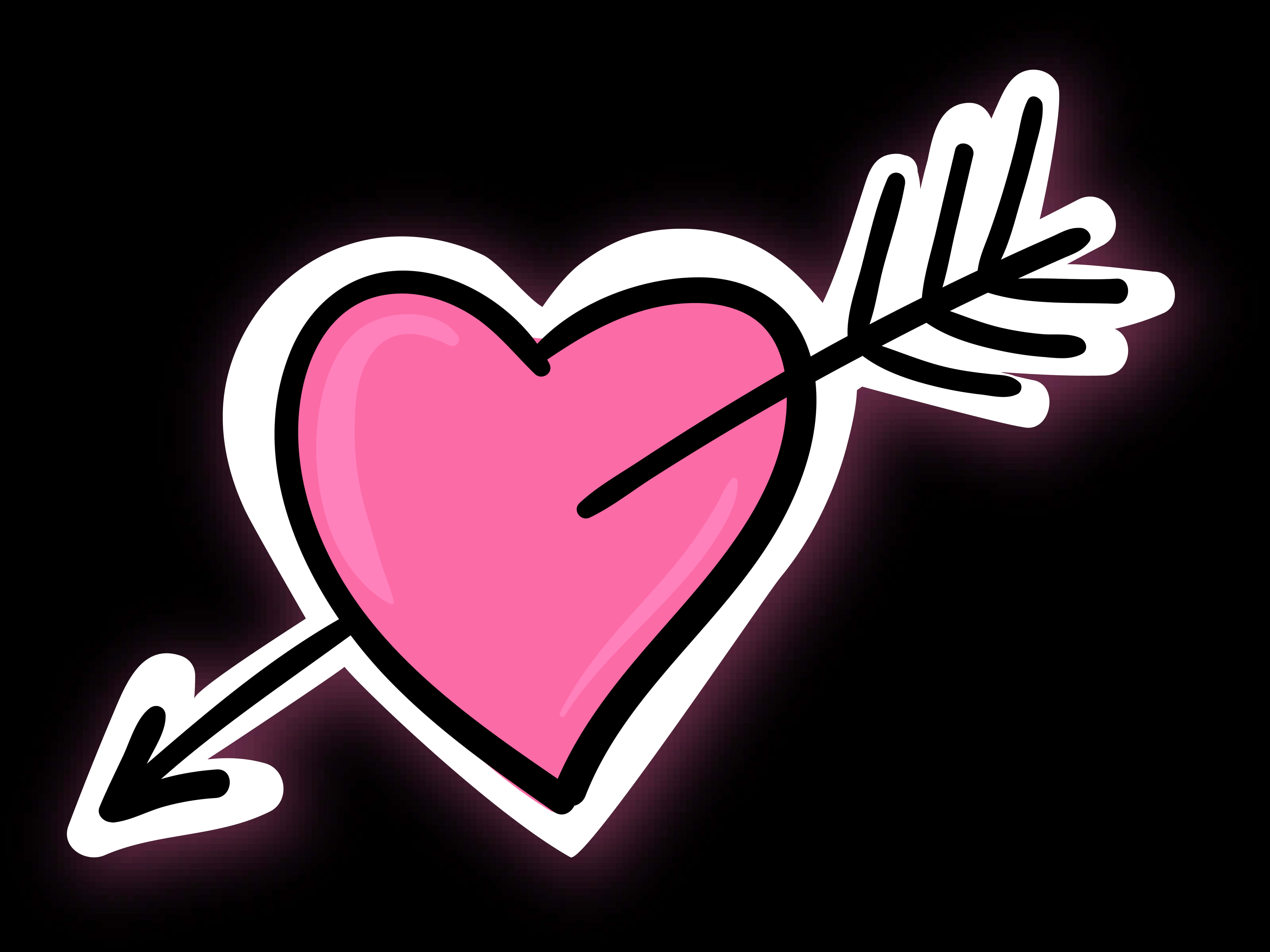 Pink Heart Piercedby Arrow PNG