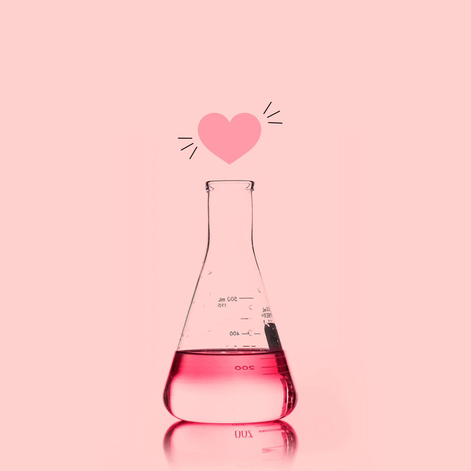 Pink Heart Romantic Chemistry Wallpaper