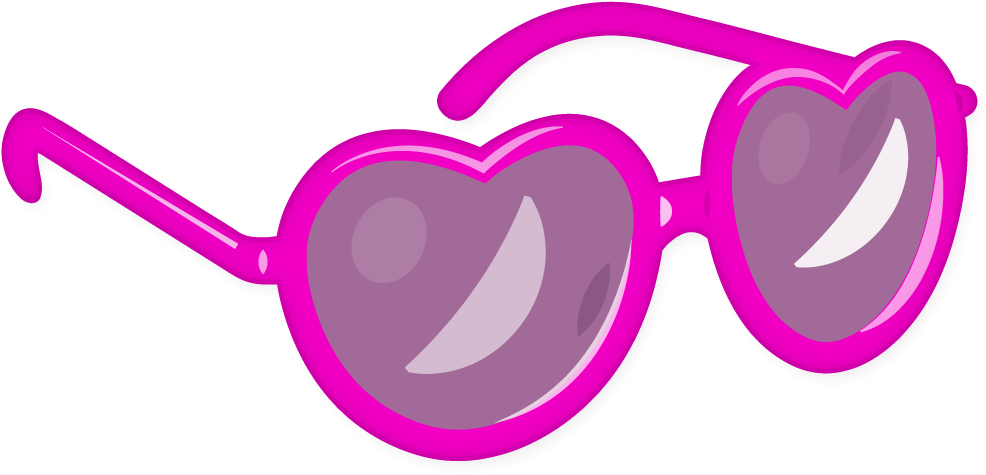 Pink Heart Shaped Sunglasses Emoji PNG